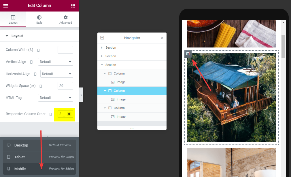 Simple Custom Elementor Column Order On Mobile Element How