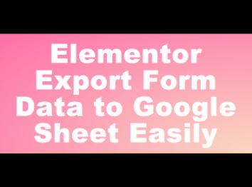 Elementor Export Form Data to Google Sheet Easily