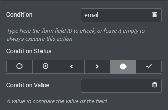 Dynamic Email condition settings
